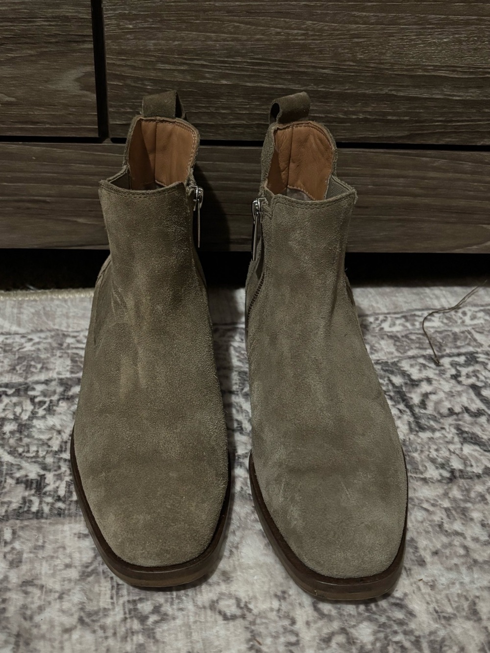 Aquatalia Taupe Suede Ankle Bootie